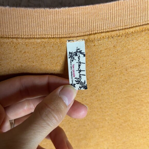 FP Movement Kelly FREE PEOPLE Sweatshirt Cognac Crew Neck Long Sleeve Shirt - Picture 4 of 8